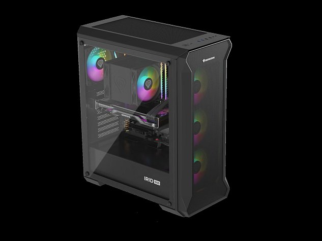 Počítačová skříň Genesis IRID 505 ARGB V2/Midi Tower/Transpar./Černá
