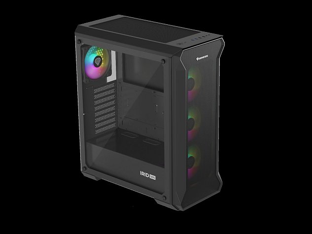 Počítačová skříň Genesis IRID 505 ARGB V2/Midi Tower/Transpar./Černá