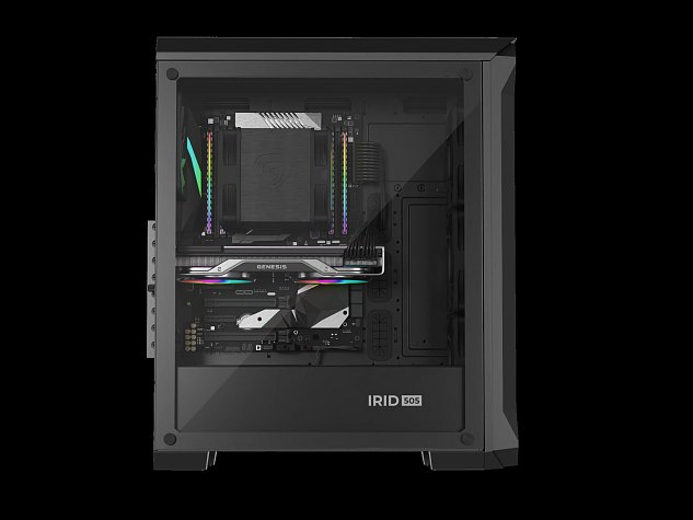 Počítačová skříň Genesis IRID 505 ARGB V2/Midi Tower/Transpar./Černá