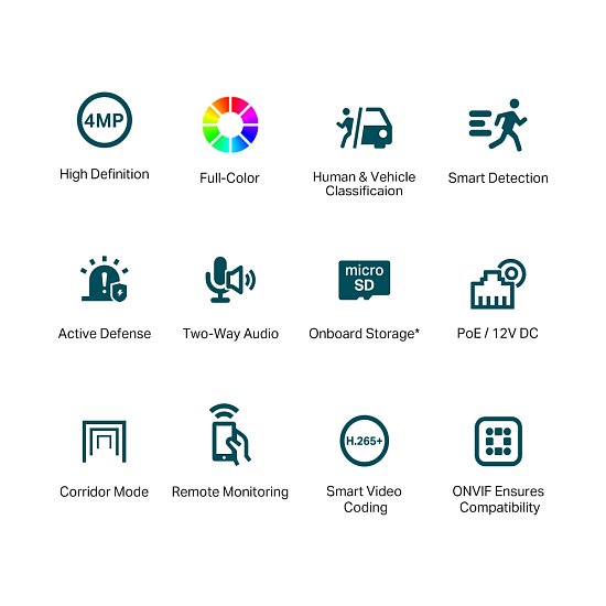 VIGI C440(4mm)ver.2 4MP barevná Turret net.cam