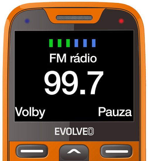 EVOLVEO EasyPhone XR, mobilní telefon pro seniory s nabíjecím stojánkem, oranžový