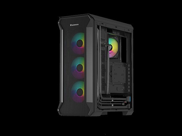 Počítačová skříň Genesis IRID 505 ARGB V2/Midi Tower/Transpar./Černá