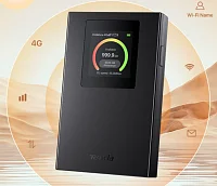 Tenda 4G185v4 4G LTE Mobile AX300 Wi-Fi 6 battery modem router, LCD, WPA3, USB-C