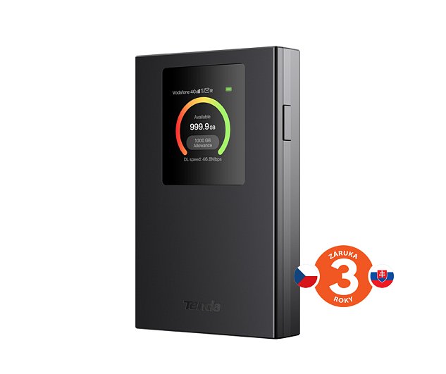 Tenda 4G185v4 4G LTE Mobile AX300 Wi-Fi 6 battery modem router, LCD, WPA3, USB-C