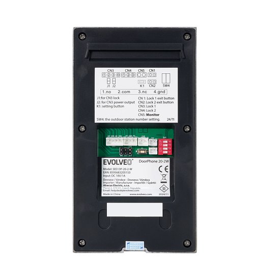 EVOLVEO DoorPhone 20-2W - 2 drátový videotelefon s aplikací pro dvě domácnosti a 32GB pamětí