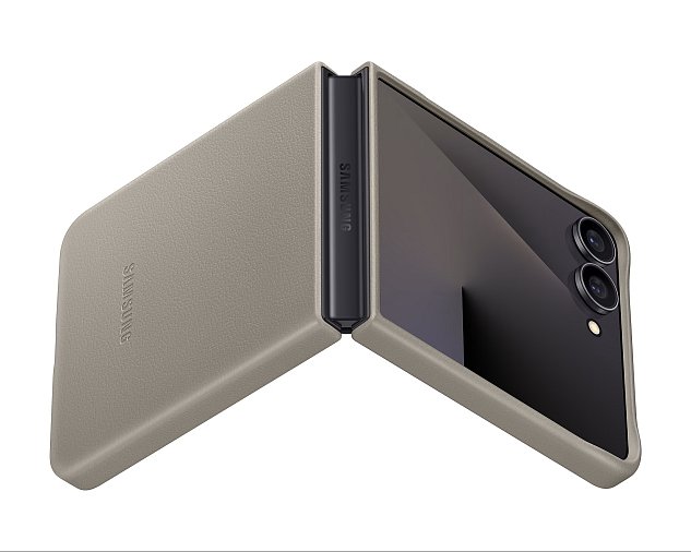 Samsung Ochranný kryt z veganské kůže Flip7 Taupe