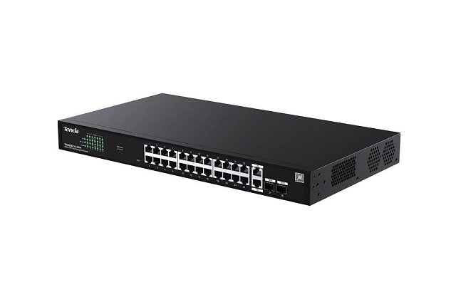 Tenda TEG2228P-24-410W Gigabit PoE+ Websmart L2 Cloud switch 370W, 24x 1Gb/s PoE+,2xRJ45,2xSFP, Rack