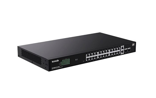 Tenda TEG2228P-24-410W Gigabit PoE+ Websmart L2 Cloud switch 370W, 24x 1Gb/s PoE+,2xRJ45,2xSFP, Rack
