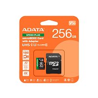 Adata Speed Plus/Micro SD/256GB/UHS-I U3 / Class 10/+ Adaptér