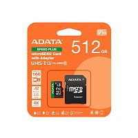 Adata Speed Plus/Micro SD/512GB/UHS-I U3 / Class 10/+ Adaptér