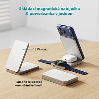 Epico UltraBase 4in1 8000mAh Fold powerbanka & bezdrátový nabíjecí stojánek EF50