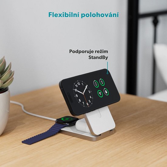 Epico UltraBase 4in1 8000mAh Fold powerbanka & bezdrátový nabíjecí stojánek EF50