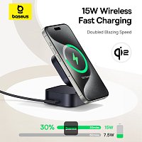Baseus Magnetický bezdrátový nabíjecí stojánek PicoGo Series 2v1 Qi2 67W černý