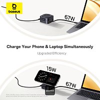 Baseus Magnetický bezdrátový nabíjecí stojánek PicoGo Series 2v1 Qi2 67W černý