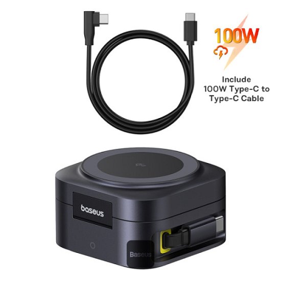 Baseus Magnetický bezdrátový nabíjecí stojánek PicoGo Series 2v1 Qi2 67W černý