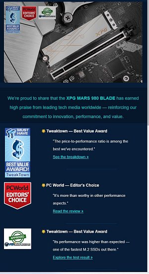 ADATA SSD 4TB XPG MARS 980 BLADE  Gen5x4