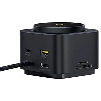 Baseus Nabíjecí stanice MagPro 7v1 s bezdrátovým nabíjením 15W cosmic black