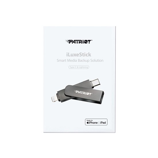 Patriot iLuxe Stick C MFi/256GB/USB 3.2/Lightning + USB-C/Černá