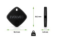 EVOLVEO TrackTag, Bluetooth lokátor s Apple Find My, černý