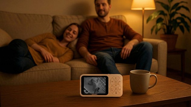 EVOLVEO Baby Monitor N35, dětská chůvička s kamerou,VOX,teploměr,noční vidění,RGB světlo,Růžová