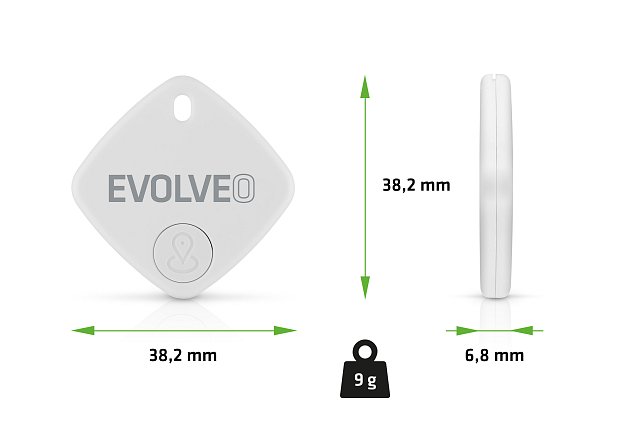 EVOLVEO TrackTag, Bluetooth lokátor s Apple Find My, bílý