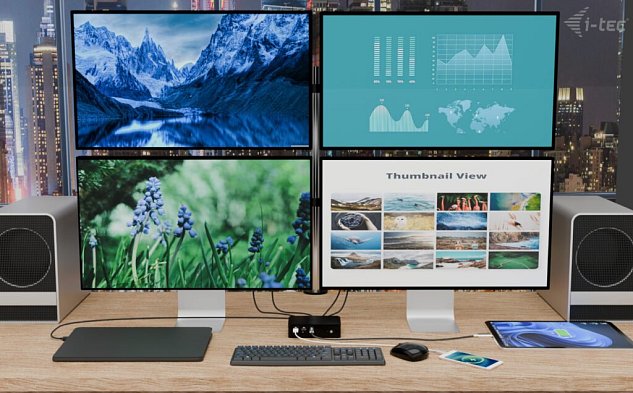 i-tec Thunderbolt5 Quattro Display Docking Station, 5x USB, 2.5 GLAN, Power Delivery 140W