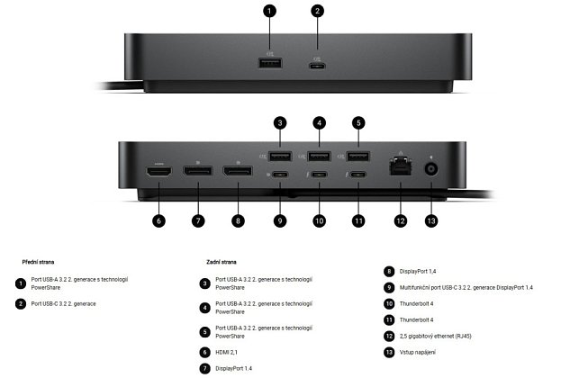 Dell dokovací stanice SD25TB4 130W Power delivery USB-C