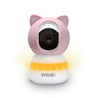 EVOLVEO Baby Monitor LUX- Chytrá 360° videochůvička s nočním viděním, detekcí pláče a pohybu, růžová