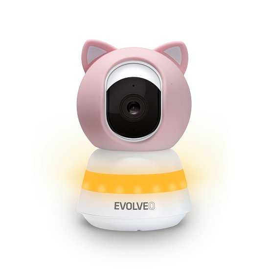 EVOLVEO Baby Monitor LUX- Chytrá 360° videochůvička s nočním viděním, detekcí pláče a pohybu, růžová