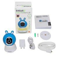 EVOLVEO Baby Monitor LUX- Chytrá 360° videochůvička s nočním viděním, detekcí pláče a pohybu, modrá