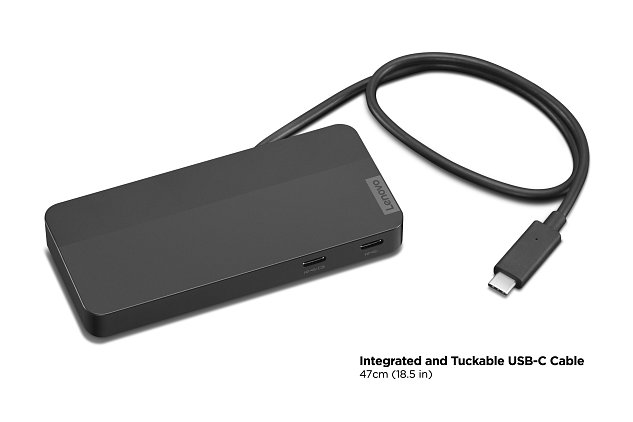 Lenovo USB-C Dual Display Travel Dock (w/ adapter)