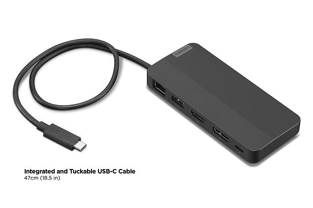 Lenovo USB-C Dual Display Travel Dock (w/ adapter)
