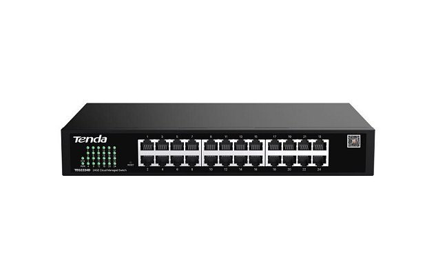 Tenda TEG2224D Websmart L2 cloud managed switch, 24x 10/100/1000 Mbps, Kov, Fanless-bez ventilátorů