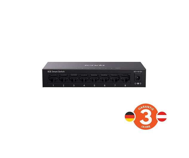 Tenda TEG2208D Websmart L2 cloud managed switch, 8x 10/100/1000 Mbps, Kov, Fanless - bez ventilátorů