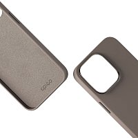 Epico Mag+ kožený kryt iPhone 15 Pro - písková