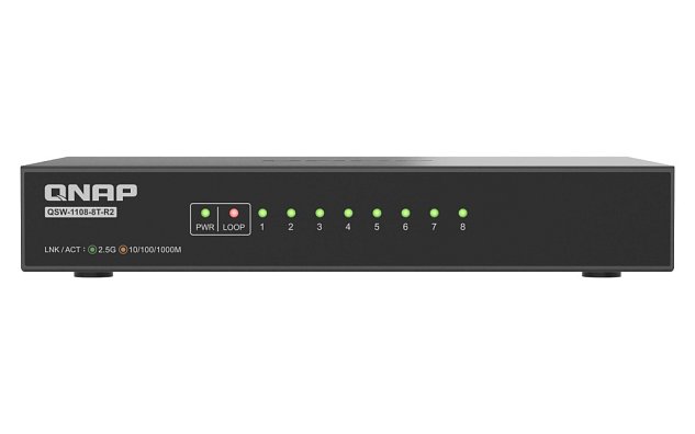 QNAP switch QSW-1108-8T-R2 (8x 2,5GbE port, pasivní chlazení, podpora 100M/ 1G/ 2,5G)