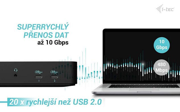 i-tec USB-C Intelligent Triple Display Docking Station, Power Delivery 100W