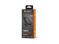 Power banka Natec TREVI SLIM Q V2 10000mAh, 2X USB-A 18W, 1X USB-C 20W, USB-C - USB0-C kabel, černá