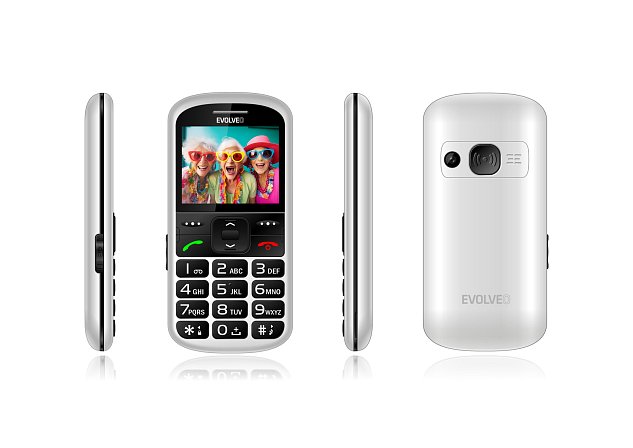 EVOLVEO EasyPhone XS, mobilní telefon pro seniory, bílý