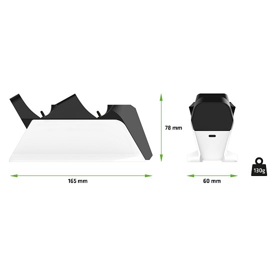 EVOLVEO DockCharge, nabíjecí základna a stojánek pro dva ovladače PS5