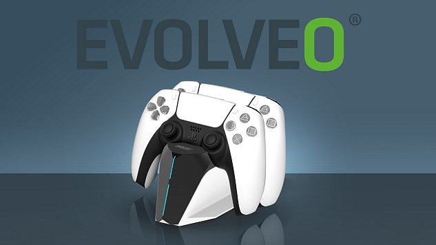 EVOLVEO DockCharge, nabíjecí základna a stojánek pro dva ovladače PS5