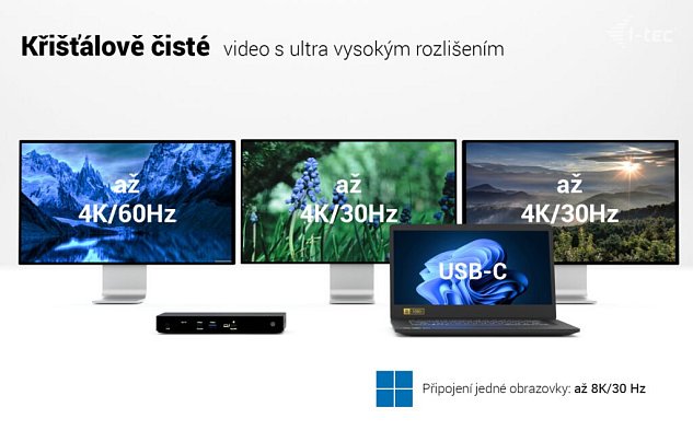 i-tec Thunderbolt4 3x Display Docking Station, Power Delivery 96W