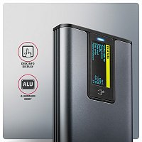 AXAGON EEM2-SD2 USB-C 10Gbps - M.2 NVMe & SATA SSD kovový DISPLAY box, bezšroubkový