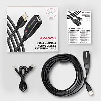 AXAGON ADR-207, USB 2.0 A-M -> A-F aktivní prodlužovací / repeater kabel, 7.5m