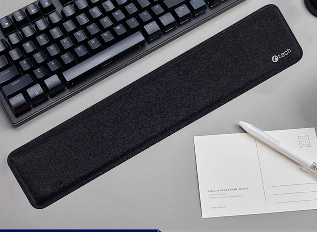 Podpěra zápěstí ke klávesnici C-TECH KPG-01, paměťová pěna,  černá, 450x93x25mm