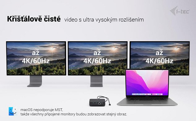 i-tec USB-C DP Dual HDMI Docking Station, Power Delivery 100W