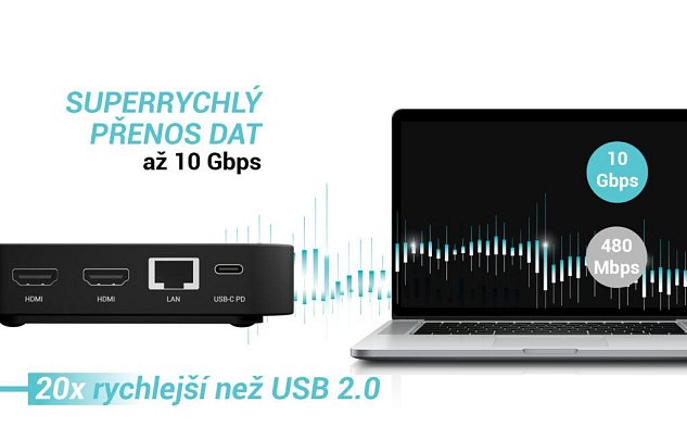 i-tec USB-C Dual HDMI Docking Station with Power Delivery 100W + i-tec Universal Charger 100W