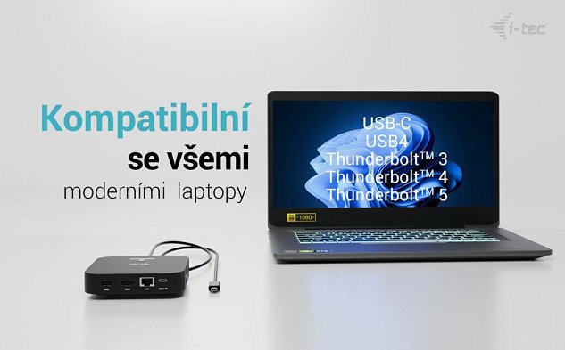 i-tec USB-C Dual HDMI Docking Station with Power Delivery 100W + i-tec Universal Charger 100W