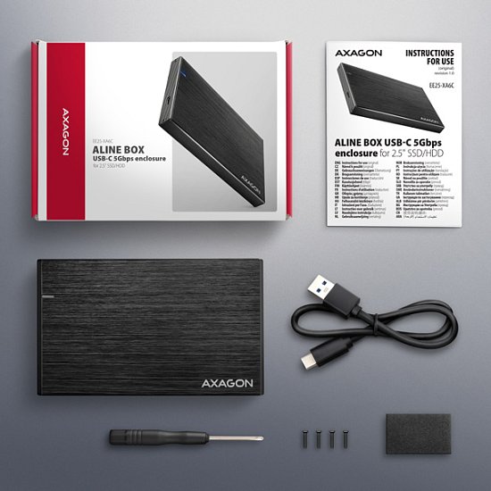 AXAGON EE25-XA6C, USB-C 5Gbps - SATA 6G, 2.5