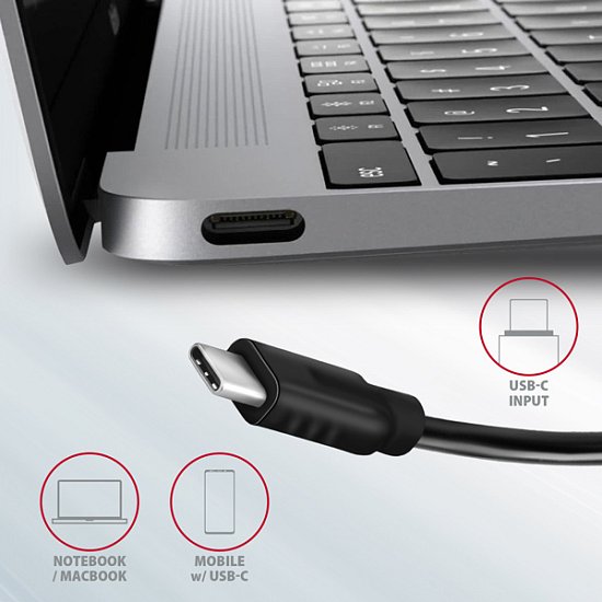 AXAGON HMC-5G21, USB 10Gb/s hub, porty 2x USB-A, 2x USB-C, HDMI 4k/30, PD 60W, kabel USB-C 13cm